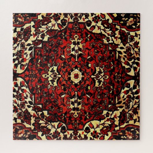 Persischer Teppichboden in dunkelrot und cremefarb Puzzle (Horizontal)