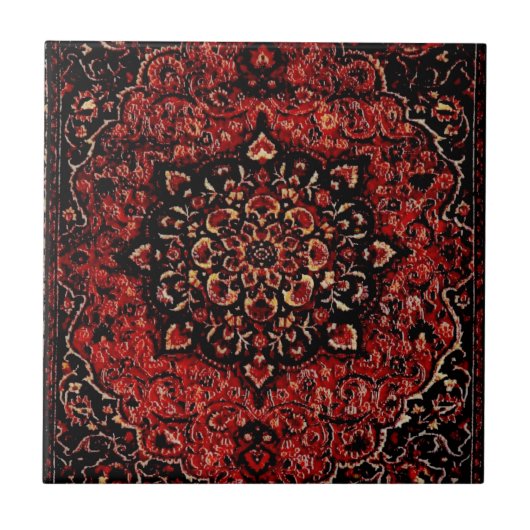 Persischer Teppichboden in Rose getönt Feld Fliese (Vorderseite)