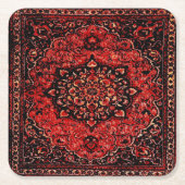 Persischer Teppichboden in Rose getönt Feld Rechteckiger Pappuntersetzer (Vorderseite)