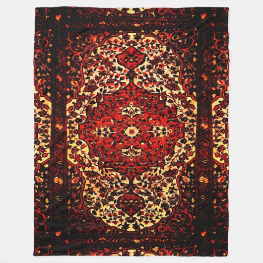 Persischer Teppichboden in Rot und Creme Fleecedecke (Vorderseite)