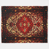Persischer Teppichboden in Rot und Creme Fleecedecke (Vorderseite (Horizontal))