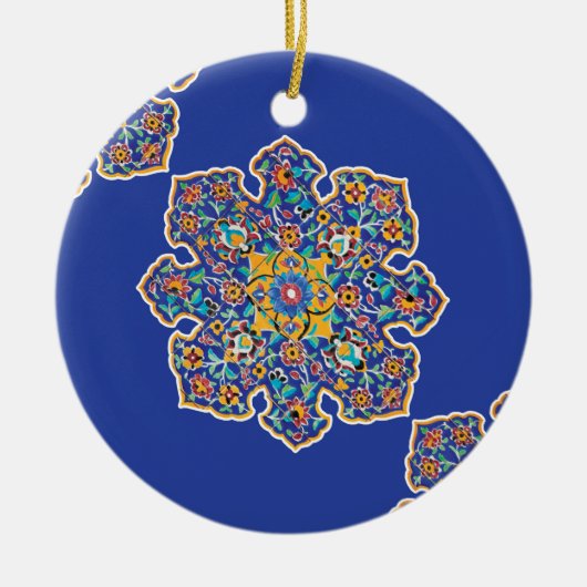 Persischer Türkis Keramik Ornament (Vorne)