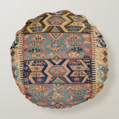 Persischer türkischer Kilim Tepet Rug Antique Kili Rundes Kissen (Rückseite)