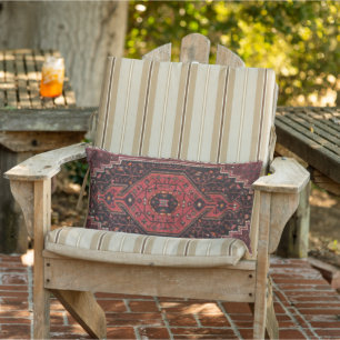 Persischer Vintager Rotöstlicher Akzent Rug Kissen Für Draußen