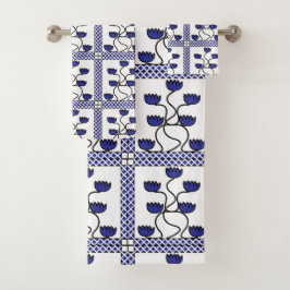 Persisches asiatisches Muster für geometrische For Badhandtuch Set