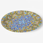Persisches aufwändiges Kachelmaul Pappteller (Schrägansicht)
