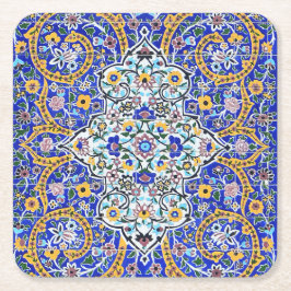 Persisches aufwändiges Kachelmaul Rechteckiger Pappuntersetzer