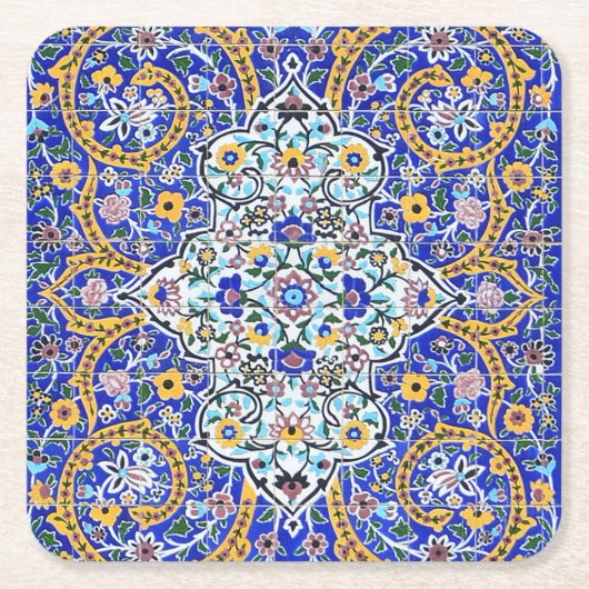 Persisches aufwändiges Kachelmaul Rechteckiger Pappuntersetzer (Vorderseite)
