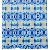 Persisches blaues Muster mit geometrischen Formen Duschvorhang (Vorderseite)