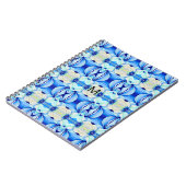 Persisches blaues Muster mit geometrischen Formen Notizblock (Linke Seite)