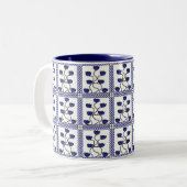 Persisches Blumenmuster aus asiatischen Blumen Zweifarbige Tasse (Vorderseite Links)