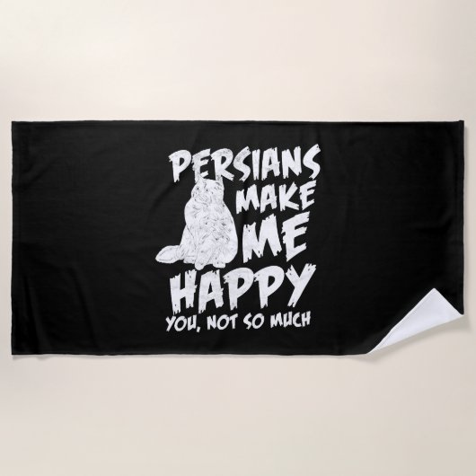 Persisches Cat Happy Strandtuch (Vorderseite)