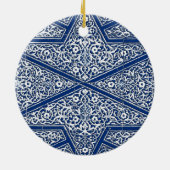 Persisches Fliesenmuster - Kobaltblau und weiß Keramik Ornament (Hinten)