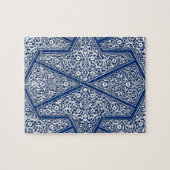 Persisches Fliesenmuster - Kobaltblau und weiß Puzzle (Horizontal)