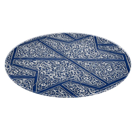 Persisches Fliesenmuster - Kobaltblau und weiß Schneidebrett (Ecke)