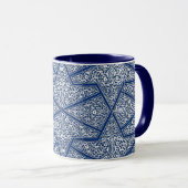 Persisches Fliesenmuster - Kobaltblau und weiß Tasse (VorderseiteRechts)