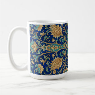 Persisches florales Arabeskenmuster königsblau Kaffeetasse