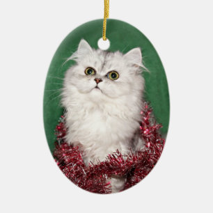 Persisches Kätzchen Weihnachten Keramik Ornament