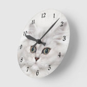 Persisches Kätzchengesicht Runde Wanduhr (Winkel)