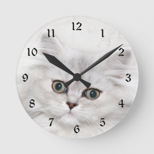Persisches Kätzchengesicht Runde Wanduhr (Vorderseite)