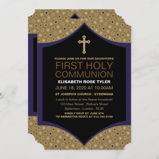 Persisches Muster, Erste Heilige Kommune Einladung (Vorne/Hinten)