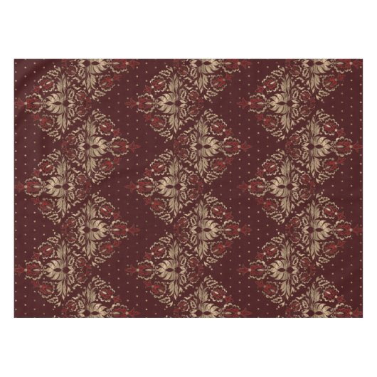 Persisches orientalisches Muster tiefrot und Gold Tischdecke (Vorderseite (Horizontal))