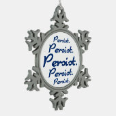 Persist Pattern Blue Snowflake Hannukah Schneeflocken Zinn-Ornament (Links)