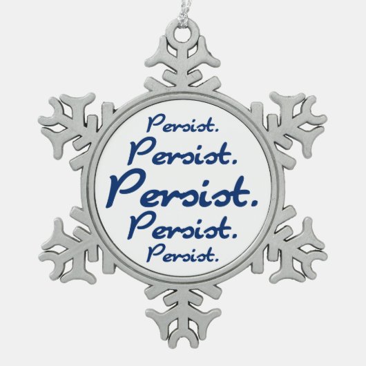Persist Pattern Blue Snowflake Hannukah Schneeflocken Zinn-Ornament (Vorderseite)