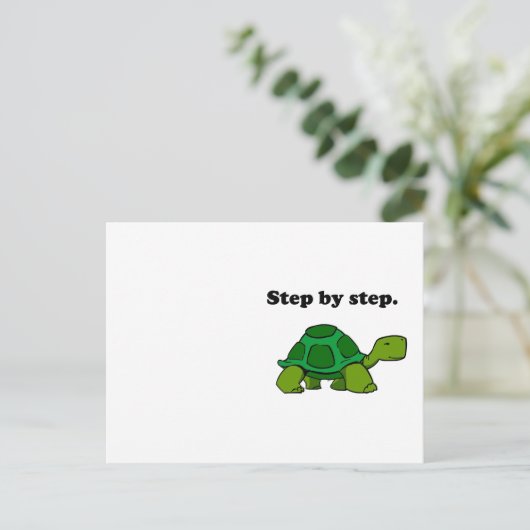 Persistent Winning Tortoise Turtle Step by Step Postkarte (Stehend Vorderseite)