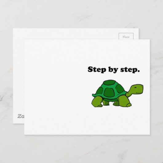 Persistent Winning Tortoise Turtle Step by Step Postkarte (Vorne/Hinten)