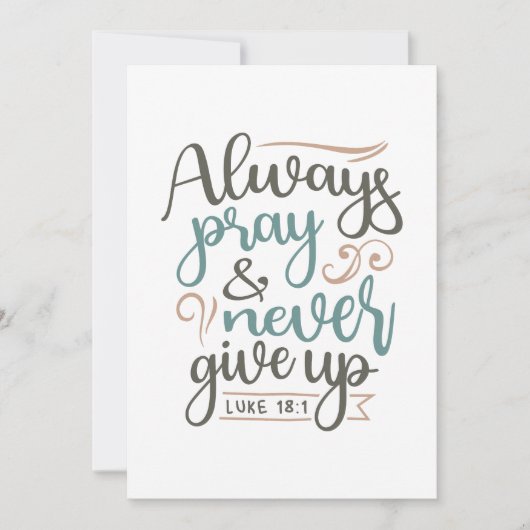 Persistentes Gebet - Luke 18:1 Christliches Design Dankeskarte (Vorderseite)