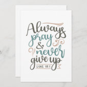 Persistentes Gebet - Luke 18:1 Christliches Design Dankeskarte (Vorne/Hinten)