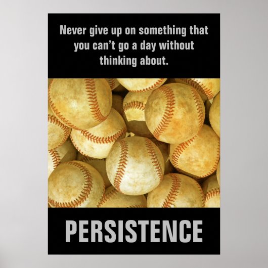 Persistenz Baseball Inspiration Motivierend Poster (Vorne)