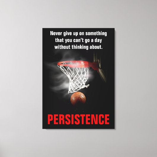 Persistenz Basketball Inspiration Motivierend Leinwanddruck (Vorderseite)