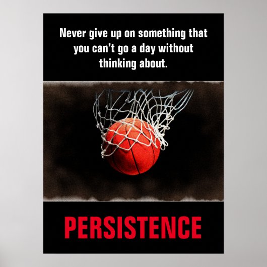 Persistenz Basketball Inspiration Motivierend Poster (Vorne)