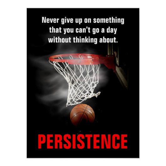 Persistenz Basketball Inspiration Motivierend Poster (Vorderseite)