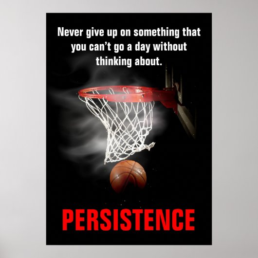 Persistenz Basketball Inspiration Motivierend Poster (Vorne)