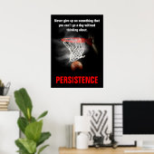 Persistenz Basketball Inspiration Motivierend Poster (Heimbüro)
