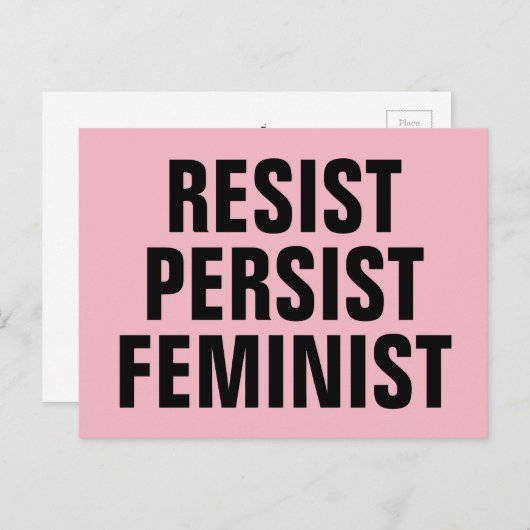 Persistischer feministischer Widerstand rosa Postkarte (Vorne/Hinten)