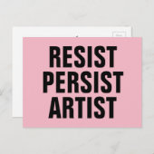 Persistischer Widerstand des Künstlers rosa Postkarte (Vorne/Hinten)