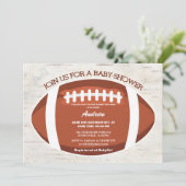 Persoanal Moderne Touchdown Football Baby Dusche Einladung (Stehend Vorderseite)