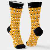 Persoanlizable Electric Gitarre Muster auf Gelb Socken (Gewinkelt)