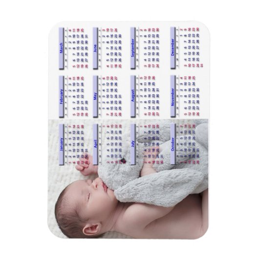 Persoanlize 2017 Mini Kühlschrank Magnet Kalender (Vertikal)