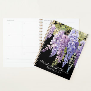 Persoanlize watercolor wisteria floral planer
