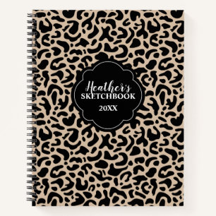 Persoanlized Elegante Chic Black Sketchbook Notizblock