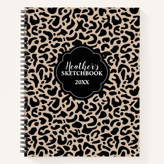 Persoanlized Elegante Chic Black Sketchbook Notizblock (Vorderseite)
