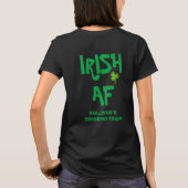 Persoanlized Irish AF Drink Team Black Green T-Shirt (Rückseite)