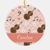 Persoanlized rosa Cello-Verzierung Keramik Ornament (Hinten)