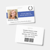 Persoenliche ID-Karte doppelseitig mit Barcode und Ausweis (Vorder- & Rückseite)