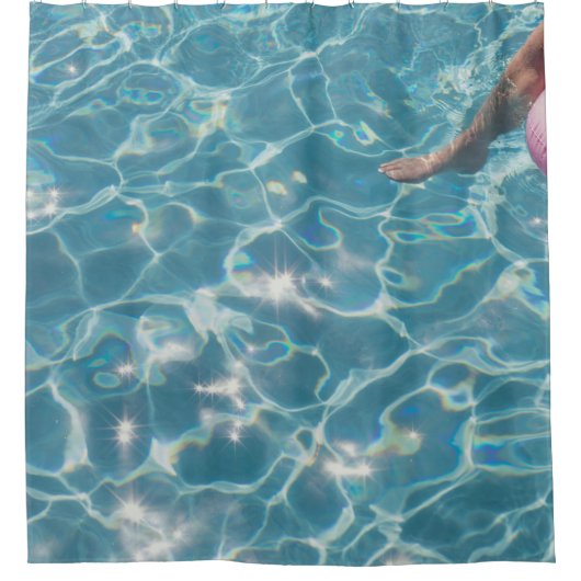 Person am Schwimmbad Duschvorhang (Vorderseite)